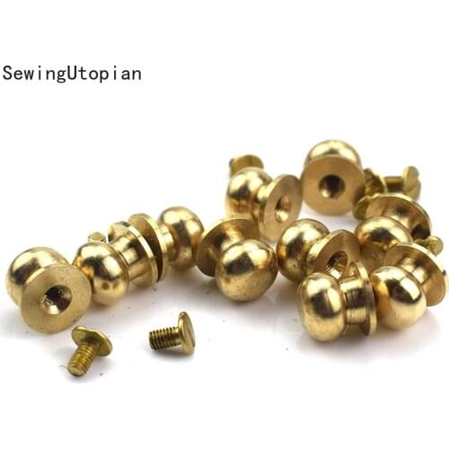 50PCS 6/7/8/9/10mm Knob Screw Rivets Studs Leather Belt Round Monk Head Rivets Spikes Nail Buckles DIY Crafts Decor Accessories