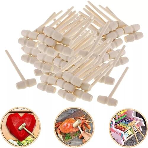 High Quality 20/50pcs Mini Wooden Hammer Balls Toy Pounder Replacement Wood Mallets Baby Toys A good tool for breaking the shell