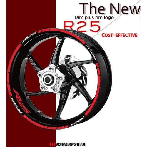 High quality motorcycle tire waterproof wheel logo sticker rim personality reflective stripe suit for YAMAHA R25 r25