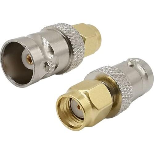 1/2Pcs RP SMA Male Plug to BNC Female Jack Straight RF Coaxial Coax Adapter Connector for Baofeng WiFi Radios Antennas