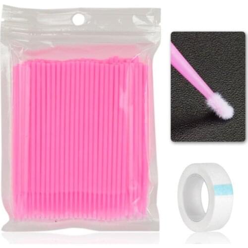 100 Pcs Cotton Swab +1Volume Small Gauze False Eyelash Extension Grafting Tools Kit Eye Lashes Curl Makeup Tools Set