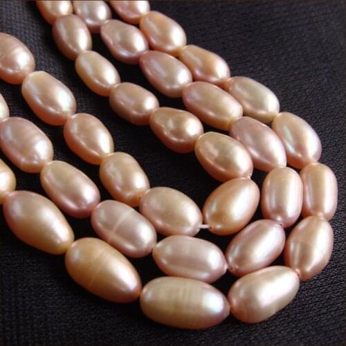 AA+ 7.5-11mm Natural Light Purple Freshwater Pearl Oval Shape Loose Beads Strand 15" DIY Pearl Necklace Creative Jewelry Making