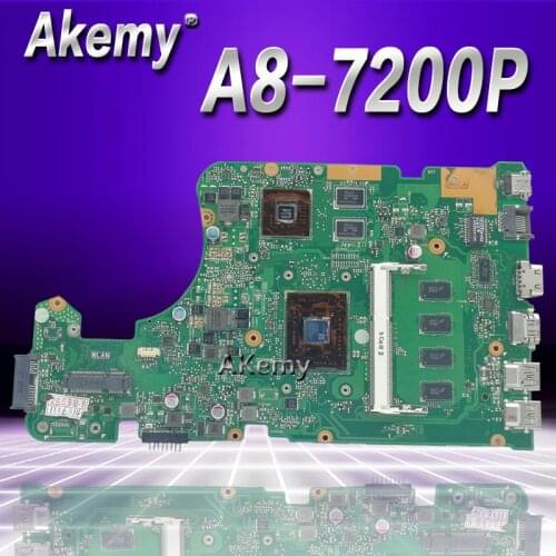 Akemy X555DG X555YI laptop motherboard For Asus X555D A555D X555DG X555Y K555D motherboard A8-7200P 4GB RAM