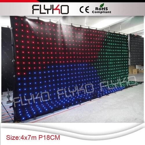Free shipping P18 4X7M electric fireplace led video curtain