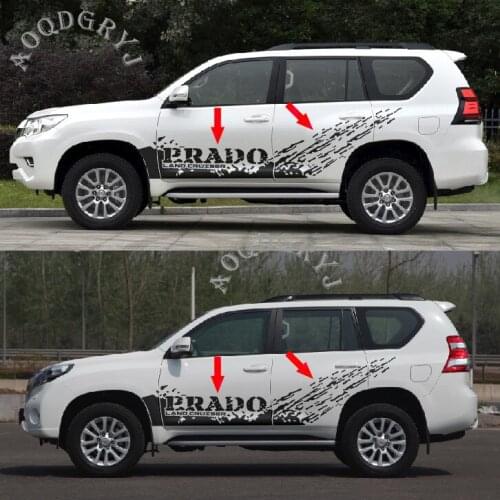 For Toyota Land Cruiser Prado 2010-2021 NEW Car Side Body Decal Stripes Sticker Splash Racing Decals Car accessories