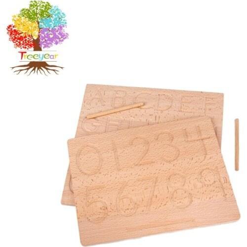 Treeyear Alphabet Tracing Boards Trace Letters and Numbers Wooden Montessori Learning Skills and Fine Motor forPreschoolers