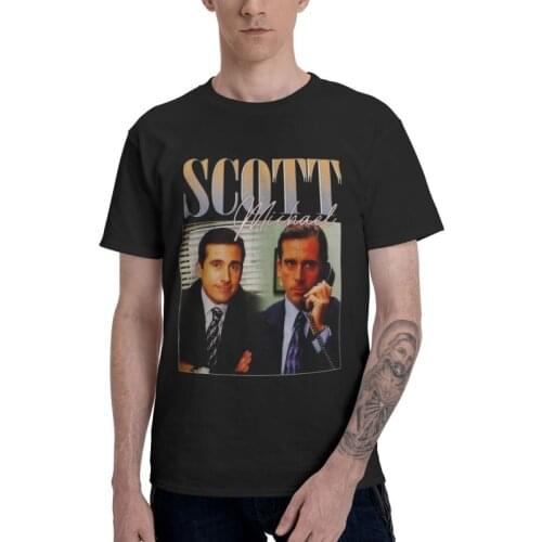 Male TV Show The Office T-Shirt Graphic Michael Scott Dwight Schrute Homage Tshirt Short Sleeve Hip Hop T Shirt Homme Cotton Tee