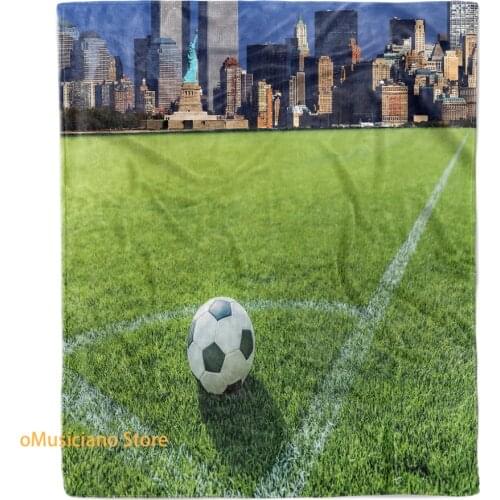 Football field football ready to start custom print blanket adult children cartoon bedding home textile blanket travel kids gift