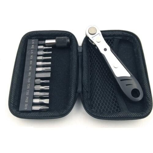 Bicycle Repair Tool 1/4 Inch Ratchet Torque Wrench Spanner Repair Tools M2 2.5 M3 M4 M5 M6 T10 T25 T30 PH2 SL5 Bit Hexagon Set