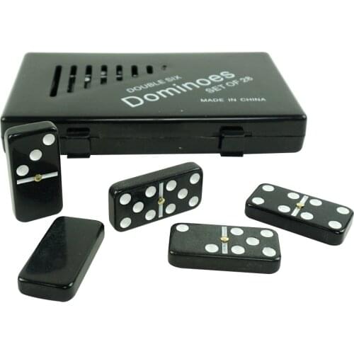 28PCS/SET Table Game Classic Black Dominos With White Paint from Factory Recreational Travel Game Toys