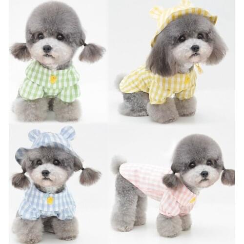 Short Dog Vest Summer Cat Puppy Clothes Pet Hats Plaid Shirt Chihuahua Pomeranian Yorkshire Shih Tzu Schnauzer Poodle Clothing