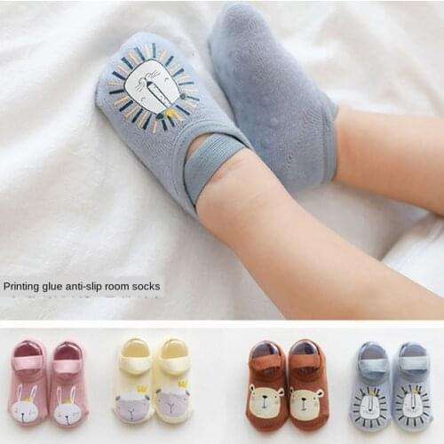 New Style for Autumn and Winter Babys Socks Combed Cotton Cartoon Printed Toddler Girl Boy Socks Dispensing No-Skid Floor Socks