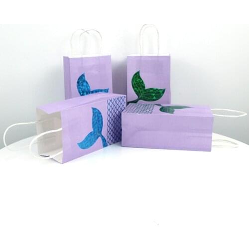 Mermaid tail paper bag Environment Friendly Kraft Paper Bag Gift Bag for mermaid theme party baby shower