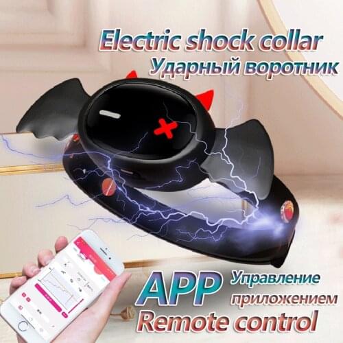 QIUI Little Devil Collar Electric Shock APP Remote Control Neck Restraint Dog Slave BDSM Adult Games Erotic Sex Toys For Couples