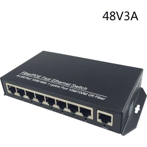 High quality POE 8 port switch AP RJ45 Uplink POE Switch Network of compatible network cameras and wireless AP power IEEE 802.3a