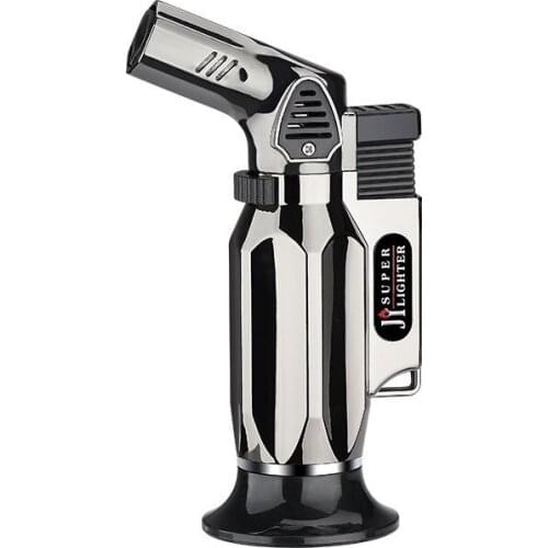 Windproof Blow Torch Lighter Refillable Butane Triple Jet Flame Gas Lighter For Cigar Cooking