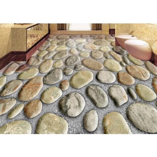 3d flooring pvc self adhesive wallpaper cobblestone 3d floor tiles wallpapers for living room Bedroom bathroom pool waterproof