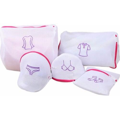 1pc Bra Underwear Laundry Wash Bag Foldable Baskets Zippered Mesh Bag Household Cleaning Tools Accessories Laundry Wash Care Net