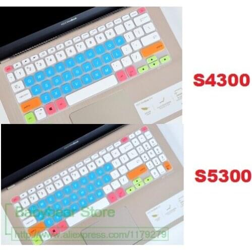 Silicone laptop keyboard cover Protector for Asus S4300 S4300U S4300UN 14 inch / S5300 S5300U S5300UN 15 15.6 inch