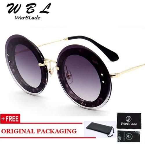 WarBLade 2019 New Oval Sunglasses Gold Black Retro Sun Glasses Women Mirror Small Round Sunglasses Mens Flat Lens Vintage UV400