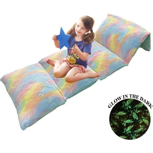 Glow In Dark Kids Floor Pillow Lounger Seats Cover Super Soft Chair Bed Lounger Cushion
