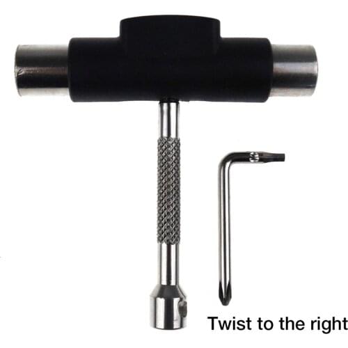 All-in-One Skate Tools Multi-Function Portable Skateboard T Tool with T-Type Allen Key and L-Type Phillips Head Wrench