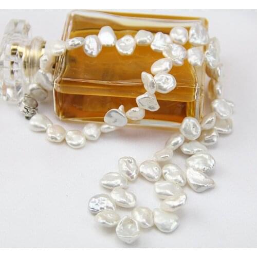 11-12MM White Color Baroque Pearl Jewelry,Real Keshi Freshwater Pearl Necklace,Classic Bridesmaids Women Gift Jewelry