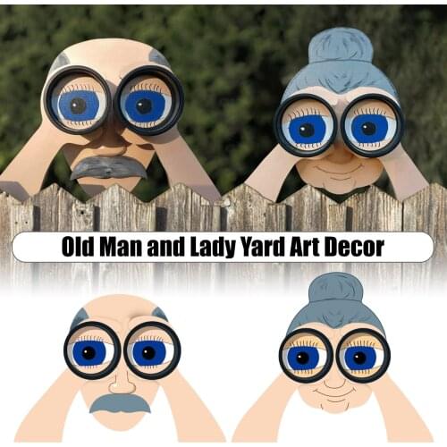 Funny Fence Decoration Gossip Old Man And Lady Garden Yard Art Crafts Garden Outdoor Decor Creative Art Farm Courtyard Ornament