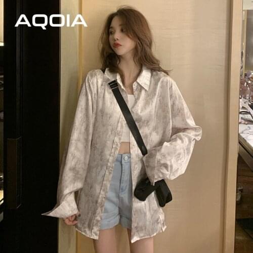 2021 Korean style Print Button Up Women Blouse Shirt Plus Size Long Sleeve Ladies Tops Oversize Fashion Female Clothing