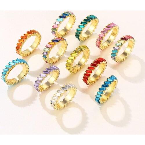 Lost Lady Geogrous Full Zircon Rhinstone Rings for Women Wedding Party Finger Rings Wholesale jewelry Female Bijoux Dropshipping