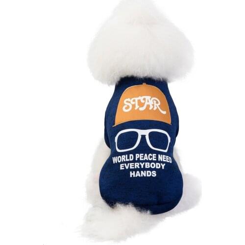 Winter Pet Vest Warm Pets Clothing T-Shirt Puppy Chihuahua French Bulldog Hooded Coat Shirts Cute Printed Cotton Dog Clothes