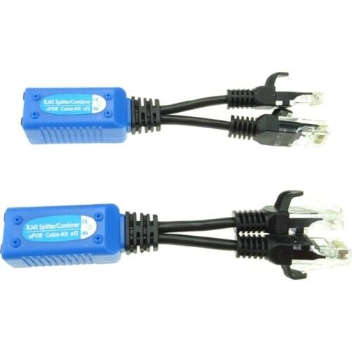 1pair RJ45 splitter combiner uPOE cable, two POE camera use one net cable POE Adapter Cable Connectors Passive Power Cable