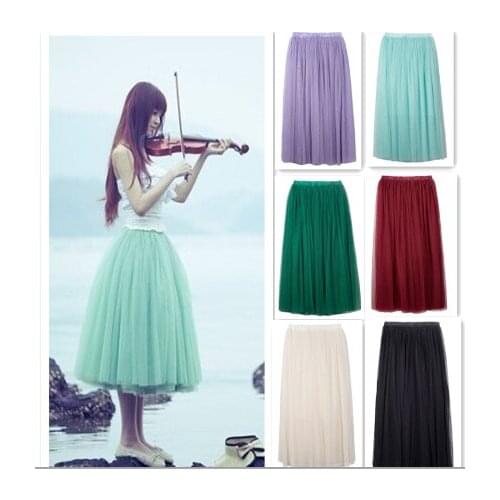 2020 Summer women fashion lace ball gown skirts,lace Princess Fairy Style 3 big Layers Tulle Bouffant Skirt,lace skirts