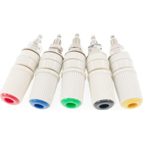 5Pcs Brass M5 Type Test Binding Post High Current 4mm Banana Female Jack Panel Socket Connector