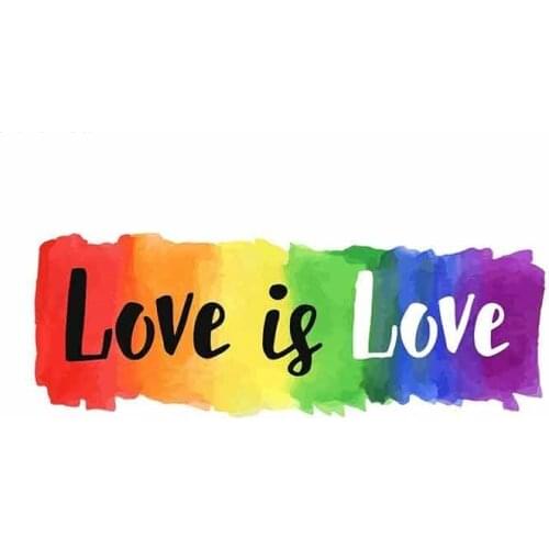 SZWL Love Is Love Gay Pride LGBT Car Stickers Waterproof Sunscreen Vinyl Decal for JDM Bumper Trunk Truck Graphics,13cm*4cm