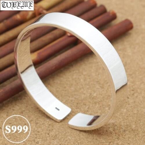 Handcrafted 100% 999 Silver Cuff Bracelet Tibetan Pure Silver Bangle Real Pure Siver Bangle
