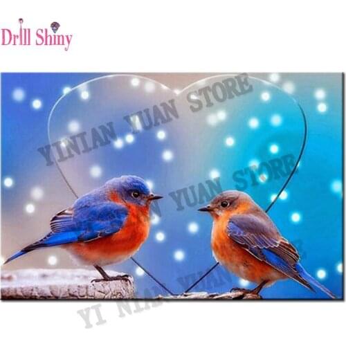 DIY diamond embroidery pair of couple birds 5D diamond painting cross stitch crystal mosaic decorative murals Wall Sticker gift