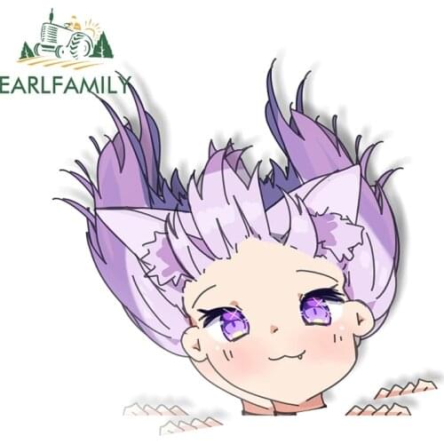 EARLFAMILY 13cm x 11.8cm Creative Car Sticker Okayu Graffiti Peeking Motorcycle Car Window Decal Cartoon Anime JDM Car Styling