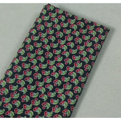 Classic Black White Polka Dot Red Cherry Printed Cotton Fabric 50x105cm Dot Fruit Fabric Patchwork Cloth Bag Party Home Decorati