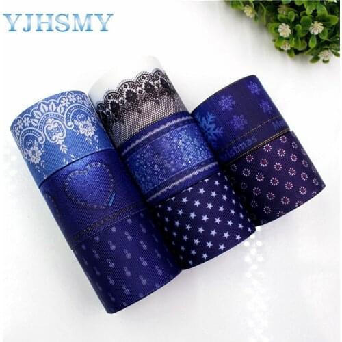 YJHSMY,177205 38mm 10yard Cowboy series ribbon Heat Transfer Printing Grids Wedding Accessories DIY Handmade Materials