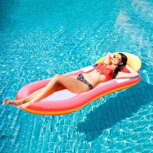 Summer Foldable Water Hammock Swimming Pool Beach Water Hammock PVC Inflatable Air Mattress Lounger Floating Sleeping Cushion