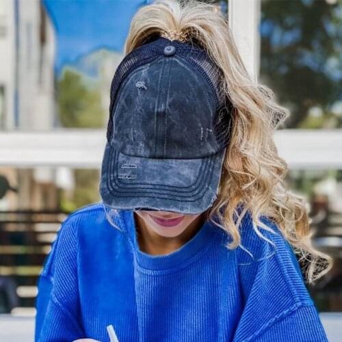 Fashion Ponytail Baseball Cap For Women Washed Cotton Trucker Caps Casual Summer Snapback Hat Mother Cap For Girl