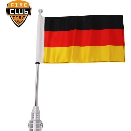 Motorcycle Chrome Rear Side Mount Flag Pole German Flag For Harley Sportster XL883 XL1200 Touring FLHT Road King Luggage Rack