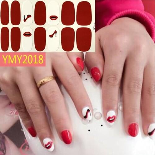 Valentines Day Nail Art Stickers Romantic Design Charms Red Lip Heart Self Adhesive Decals Nail Decorations Manicure Women Gift