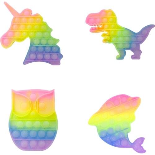 New Pop Fidget Push Bubble Fidget Sensory Toy Autism Special Needs Squeeze Funny Dinosaur Owl Antistress Stress Relief Toys