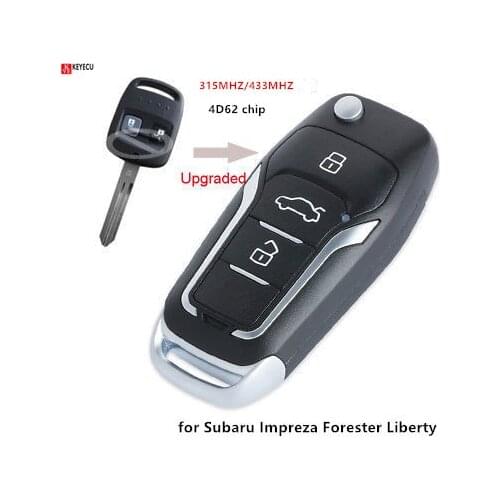 Keyecu Upgraded Flip Remote Car Key Fob 315MHz / 433MHz 4D62 Chip for Subaru Impreza Forester Liberty 2000 2001 2002 2003 2004