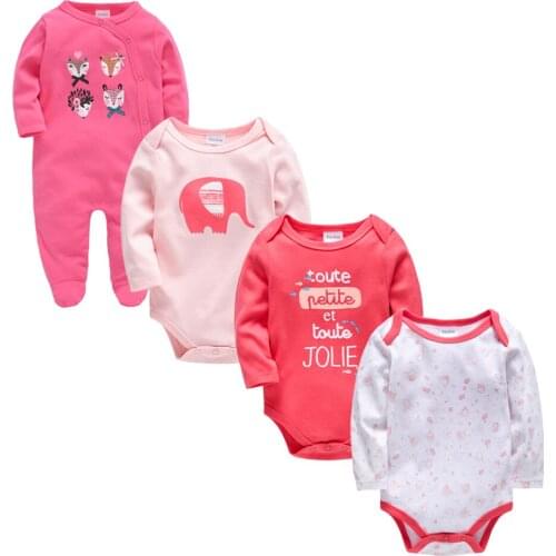 Honeyzone Newborn Clothing Baby Girl Full Sleeve O-Neck Cute Cartoon Print bebek giyim ropa de bebe nena 3 6 9 12M Baby Clothing