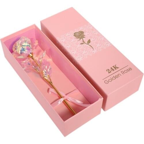 Dropshipping Valentines Day Creative Gift 24K Foil Gold Rose Lasts Forever Love Wedding Decor Lover Lighting Rose