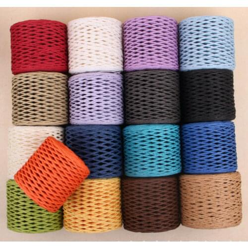 2 Roll 200Meter Natural Raffia Straw Yarn For Hand Knit Crochet Summer Straw Hat Beach Bag Baskets Knitting 2mm Colorful Threads
