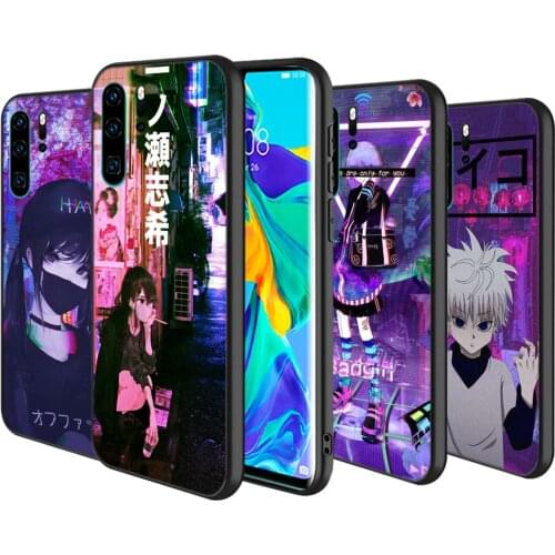 Silicone Cover Vaporwave Glitch Anime For Huawei P40 P30 P20 Pro P10 P9 P8 Lite E Plus 2019 2017 Phone Case